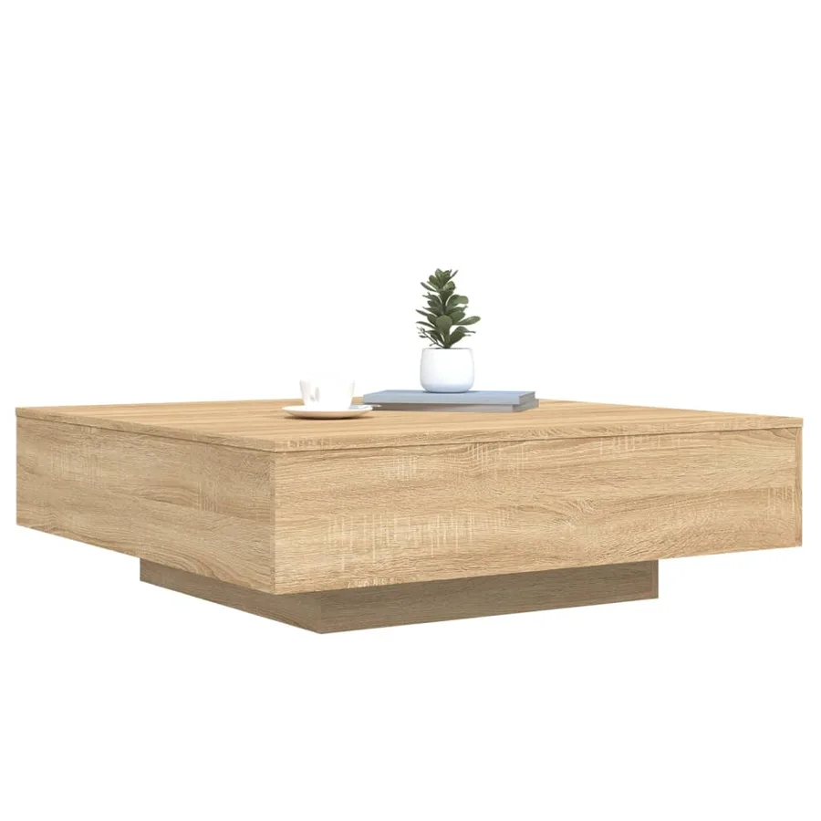 Table basse chêne sonoma 100x100x31 cm bois d'ingénierie - 4