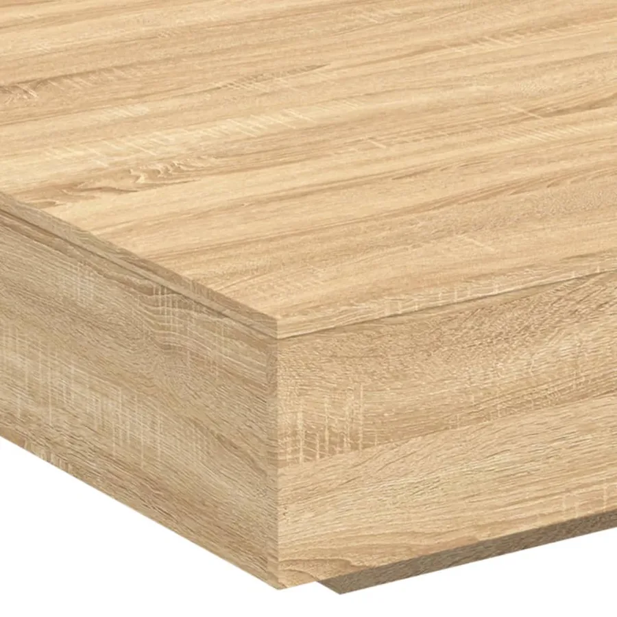 Table basse chêne sonoma 100x100x31 cm bois d'ingénierie - 8