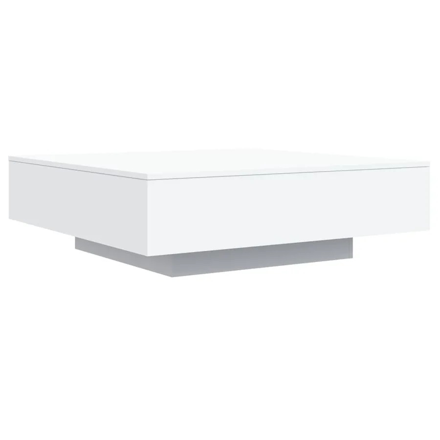 Table basse blanc 100x100x31 cm bois d'ingénierie - 2