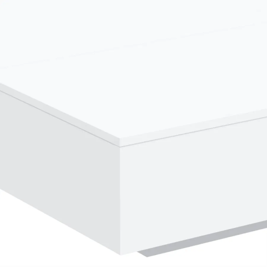 Table basse blanc 100x100x31 cm bois d'ingénierie - 8