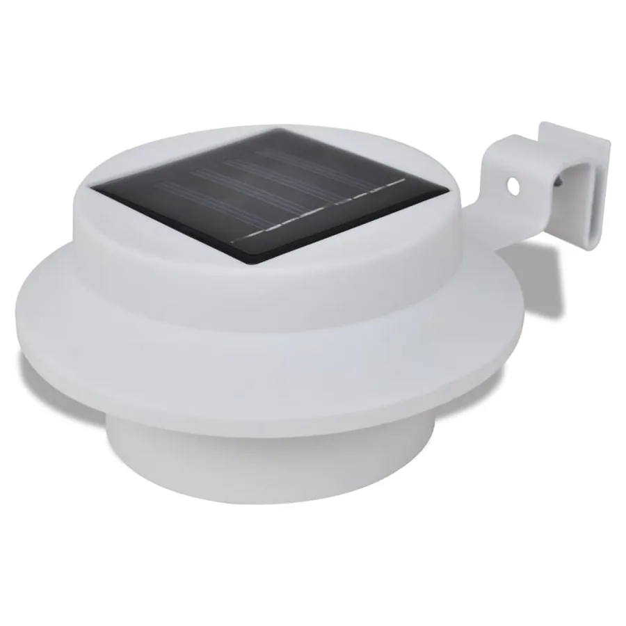 Lampes solaires 6 pcs pour clôture gouttière Blanc - 3