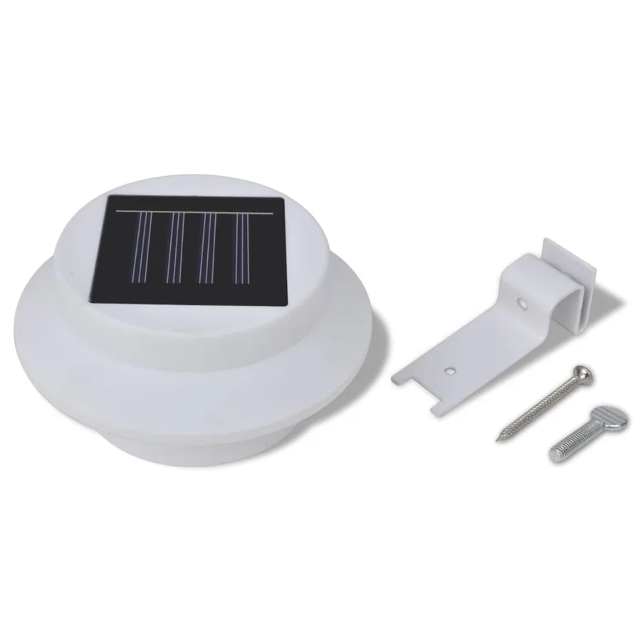 Lampes solaires 6 pcs pour clôture gouttière Blanc - 4