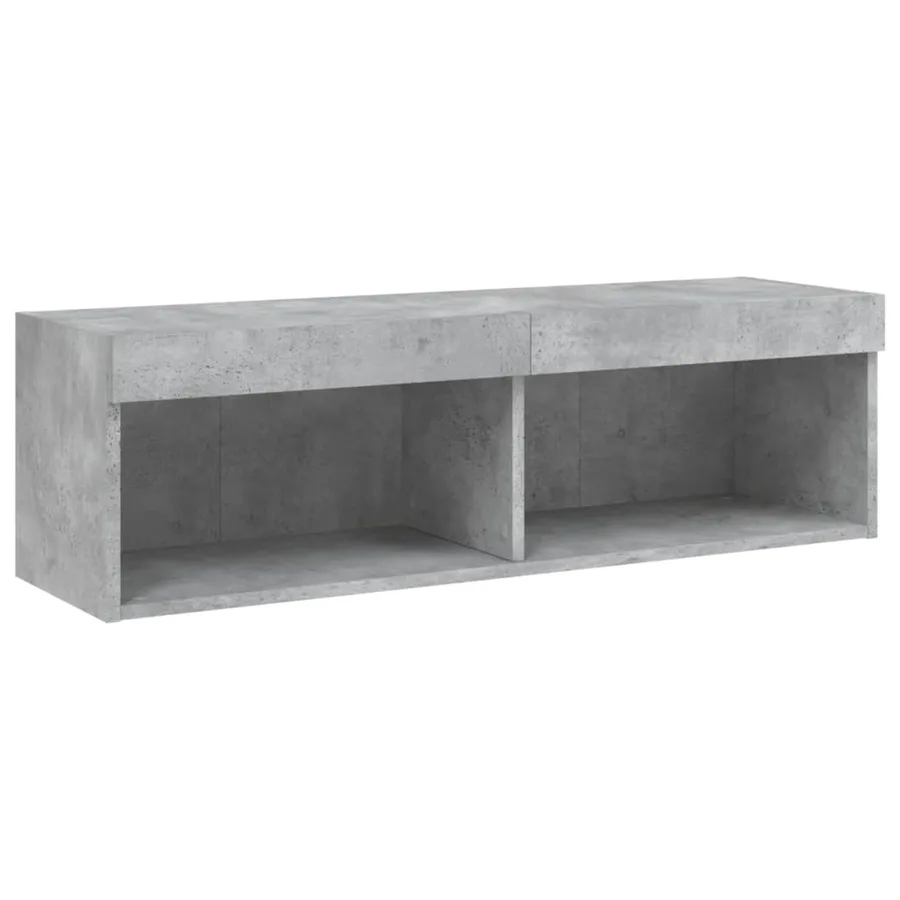 Unités murales TV avec LED 5 pcs gris béton bois d'ingénierie - 10
