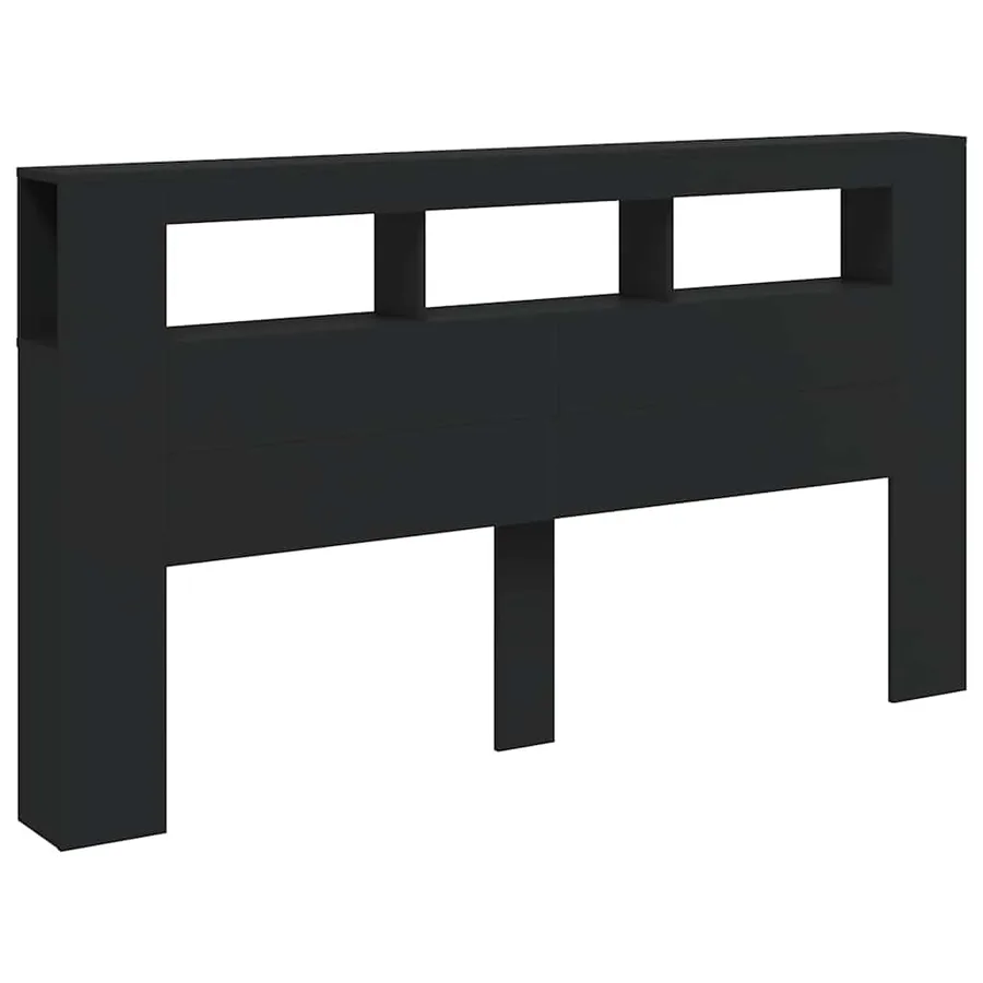 Tête de lit à LED noir 180x18,5x103,5 cm bois d'ingénierie - 4