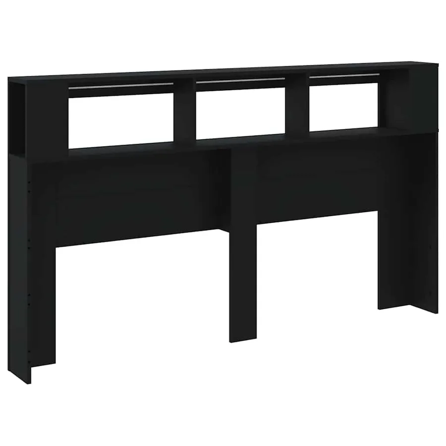 Tête de lit à LED noir 180x18,5x103,5 cm bois d'ingénierie - 6