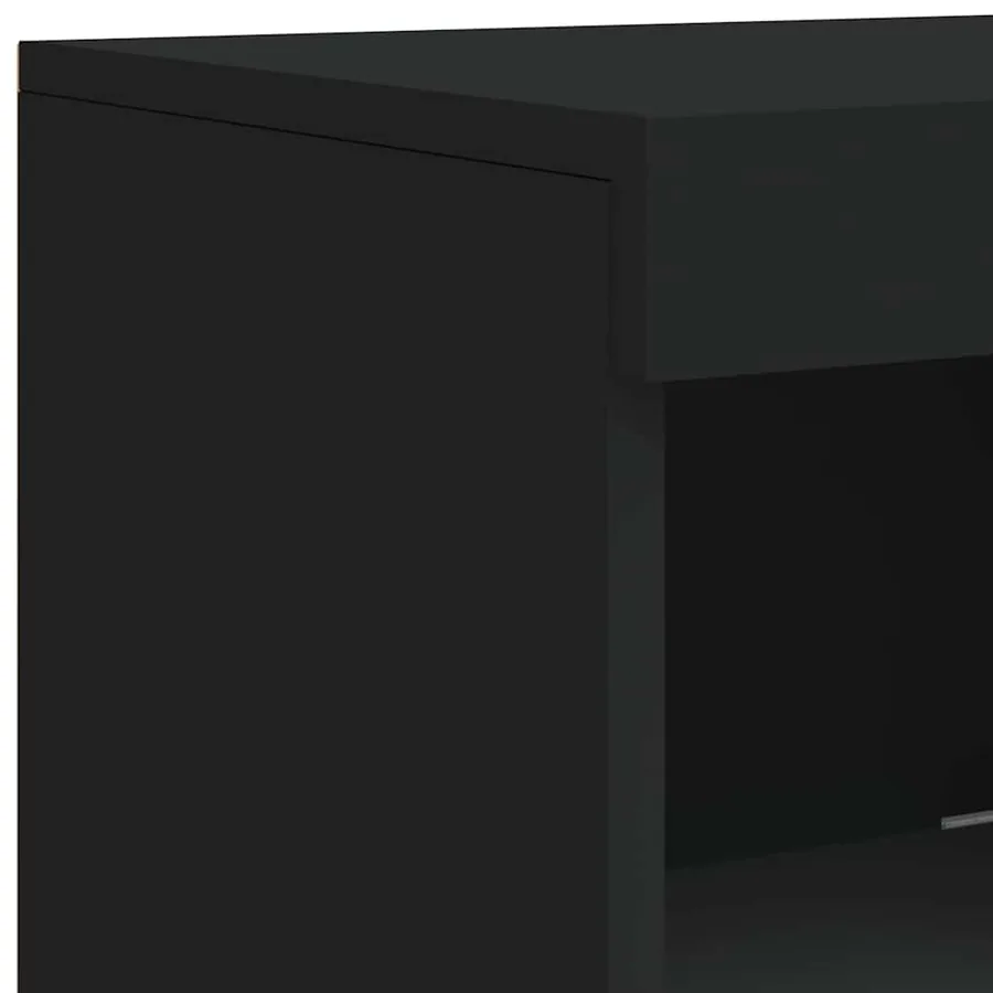 Buffet avec lumières LED noir 41x37x100 cm - 11