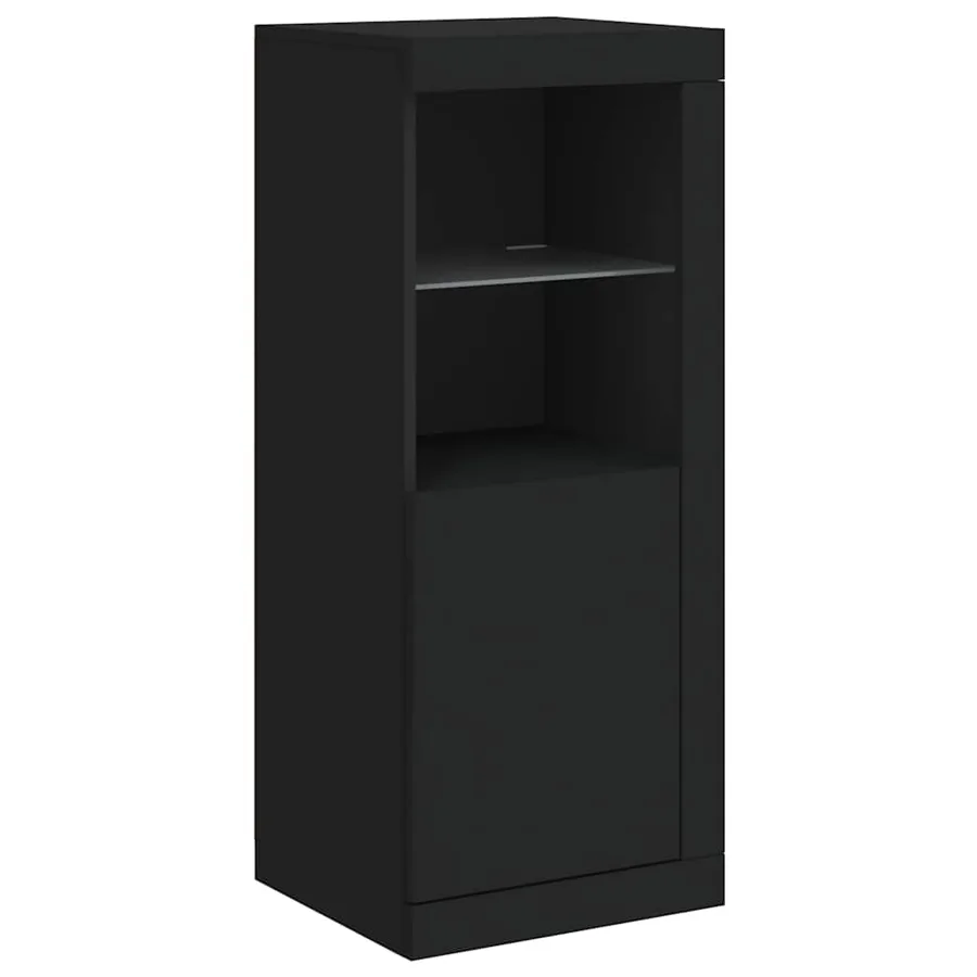 Buffet avec lumières LED noir 41x37x100 cm - 3