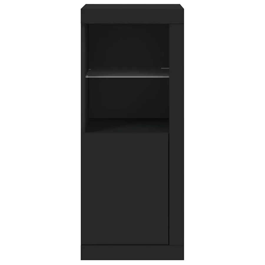 Buffet avec lumières LED noir 41x37x100 cm - 6