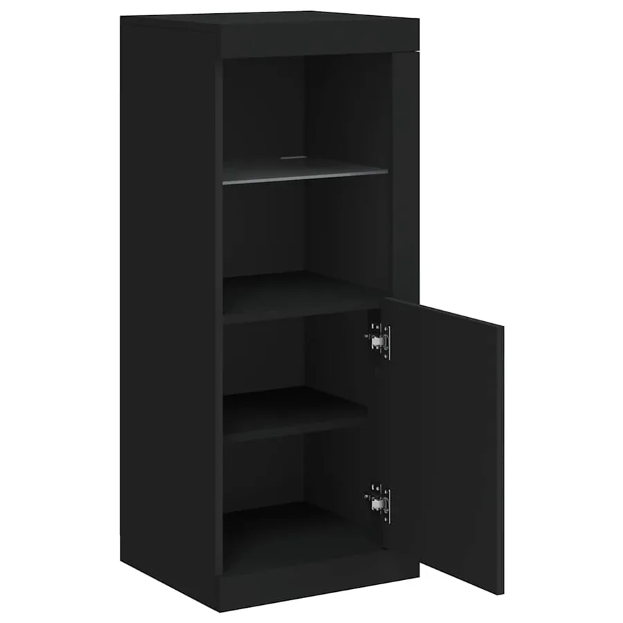 Buffet avec lumières LED noir 41x37x100 cm - 7