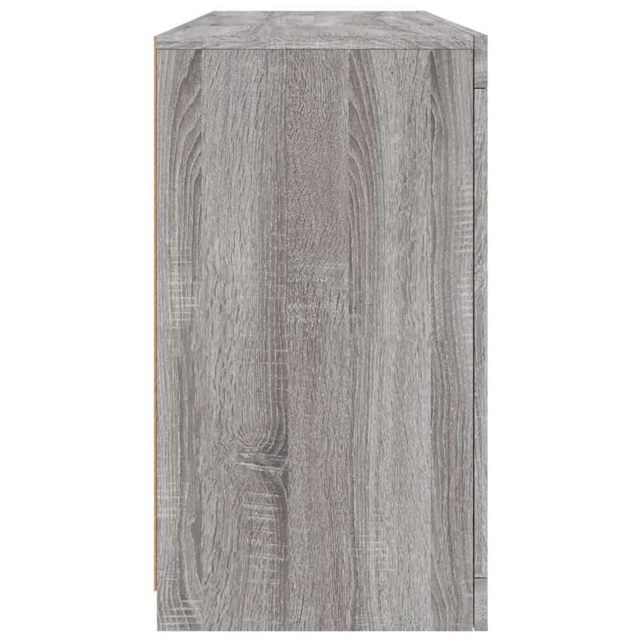 Buffet avec lumières LED sonoma gris 142,5x37x67 cm - 7