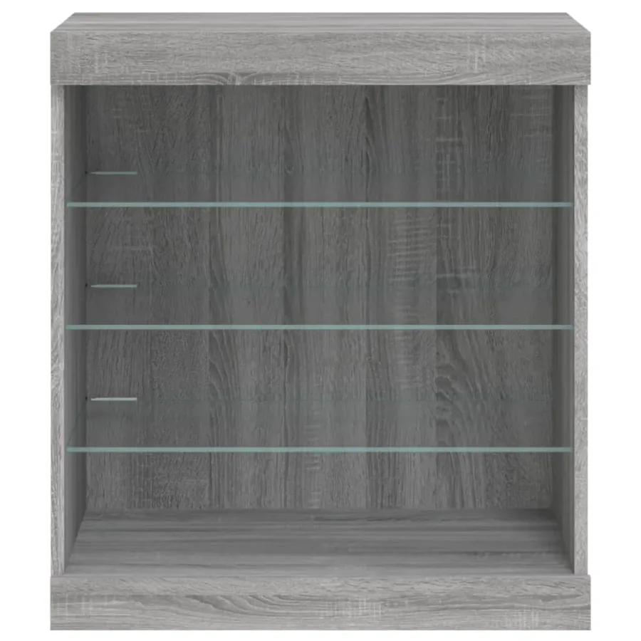 Buffet avec lumières LED sonoma gris 60,5x37x67 cm - 6