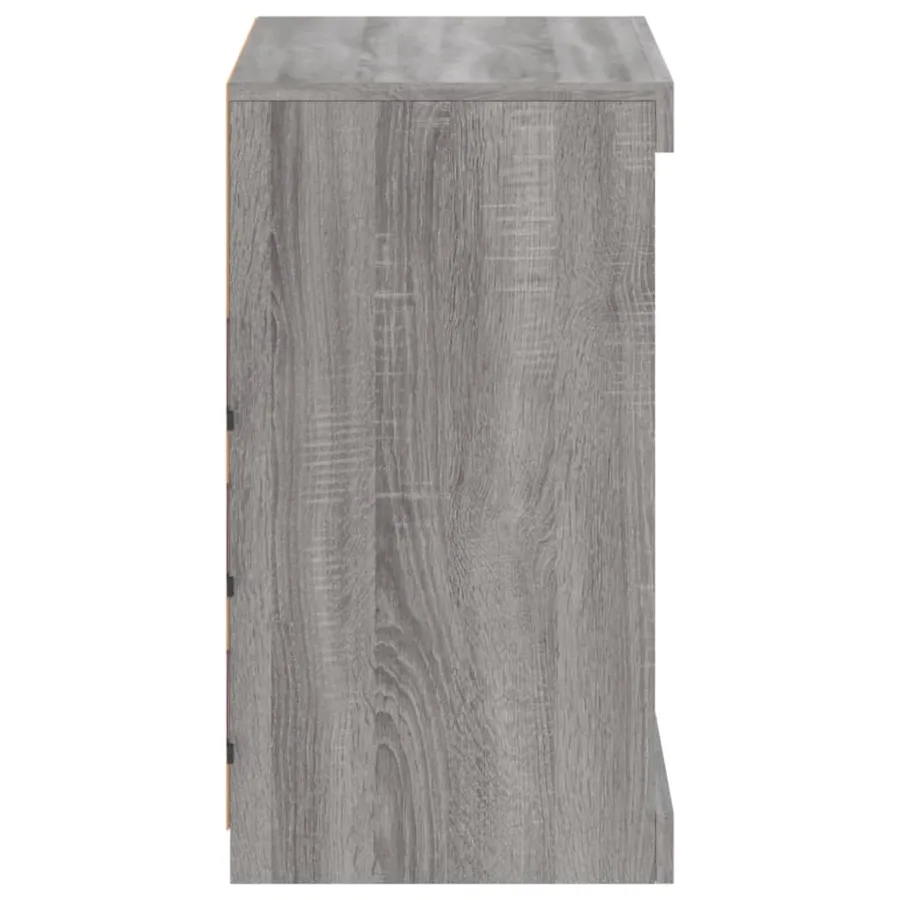 Buffet avec lumières LED sonoma gris 60,5x37x67 cm - 7