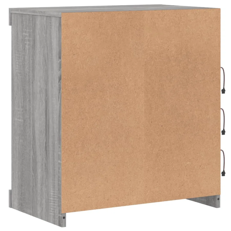 Buffet avec lumières LED sonoma gris 60,5x37x67 cm - 8