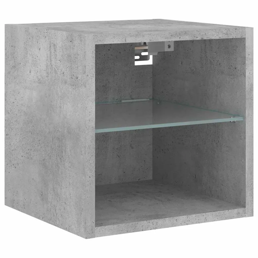 Unités murales TV avec LED 6 pcs gris béton bois d'ingénierie - 10