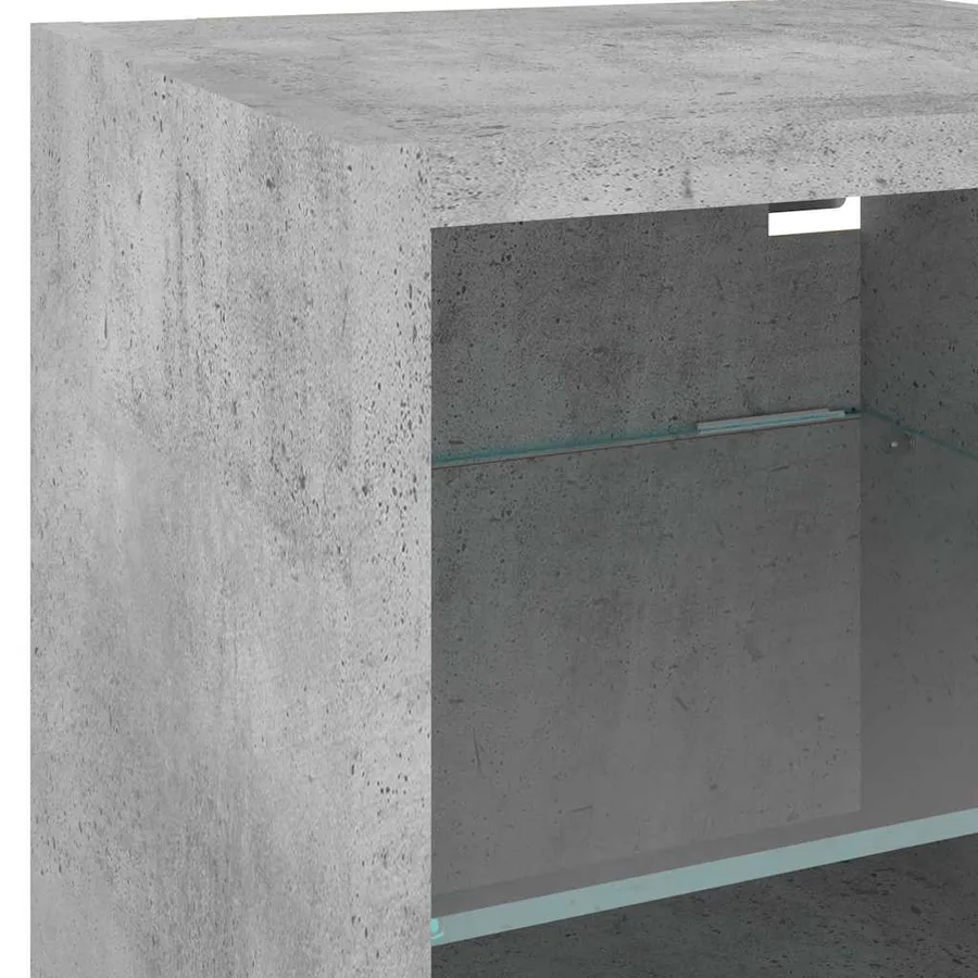 Unités murales TV avec LED 6 pcs gris béton bois d'ingénierie - 11