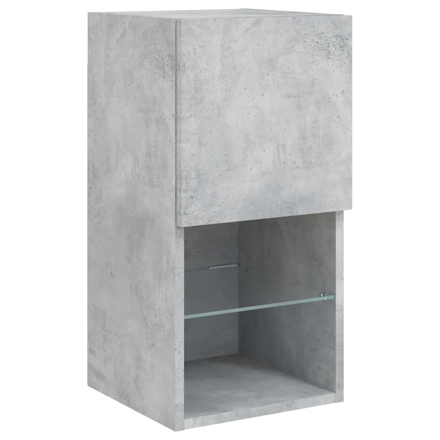 Unités murales TV avec LED 6 pcs gris béton bois d'ingénierie - 8