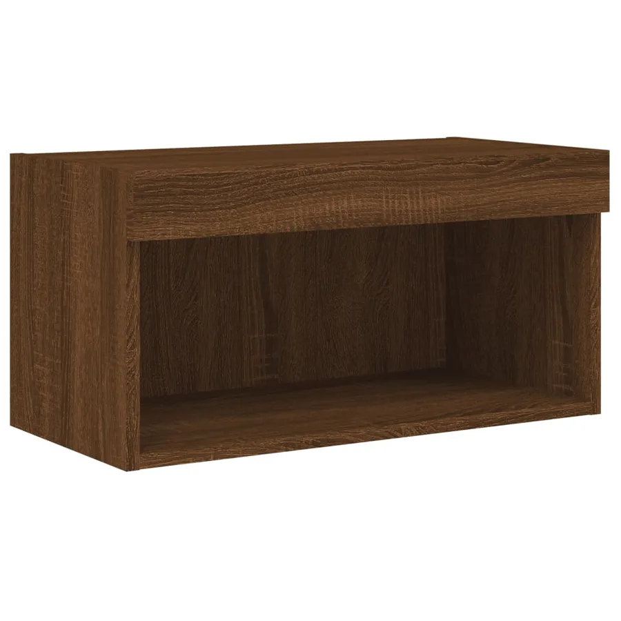 Meuble TV avec lumières LED chêne marron 60x30x30 cm - 7