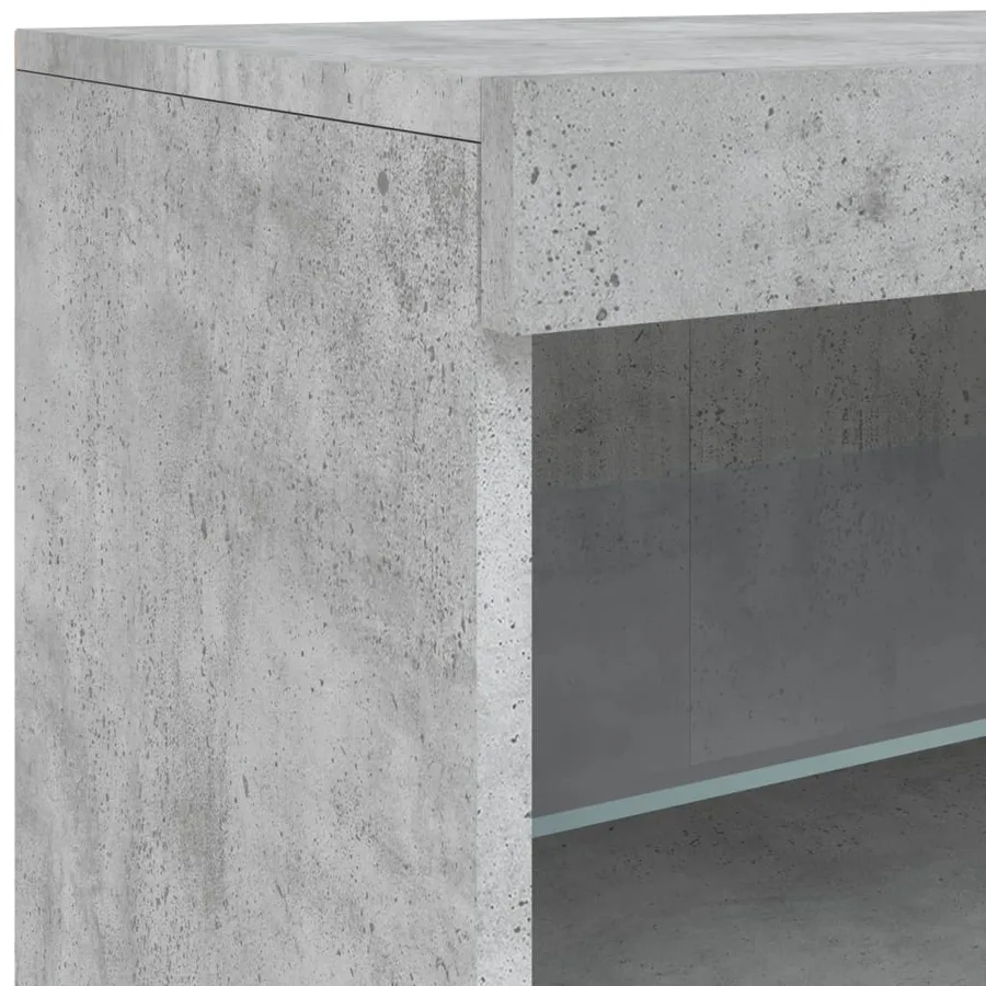 Buffet avec lumières LED gris béton 283x37x67 cm - 13