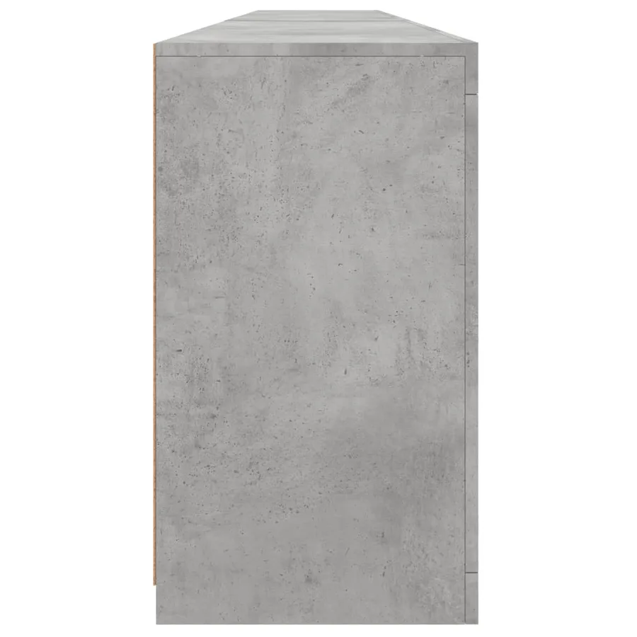 Buffet avec lumières LED gris béton 283x37x67 cm - 8