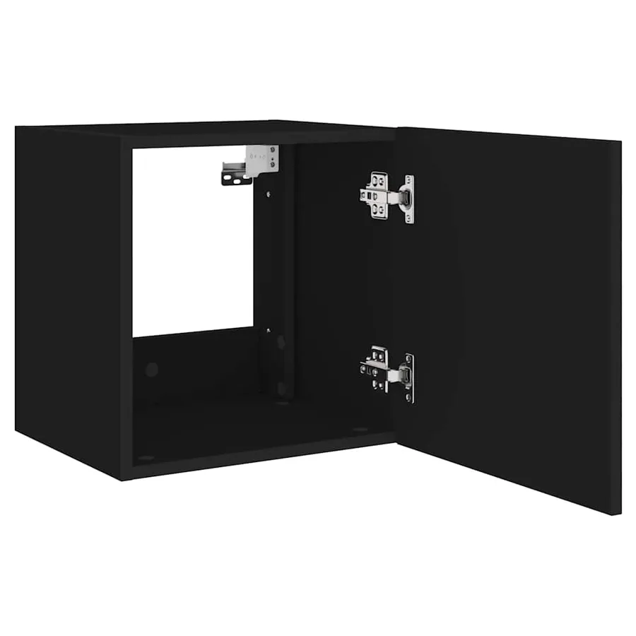 Meuble TV mural avec lumières LED noir 40,5x35x40 cm - 8