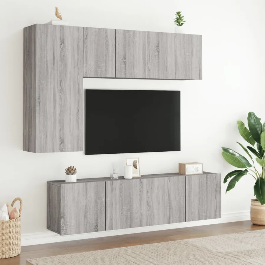 Meuble TV mural sonoma gris 60x30x41 cm - 11
