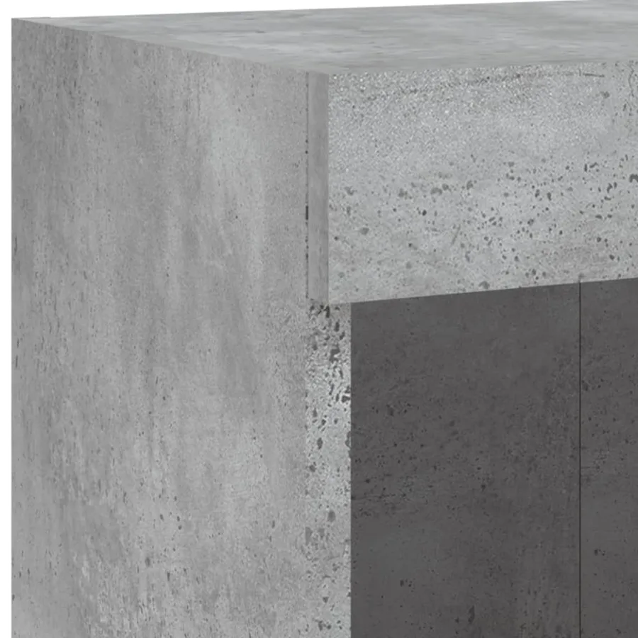Unités murales TV avec LED 5 pcs gris béton bois d'ingénierie - 13