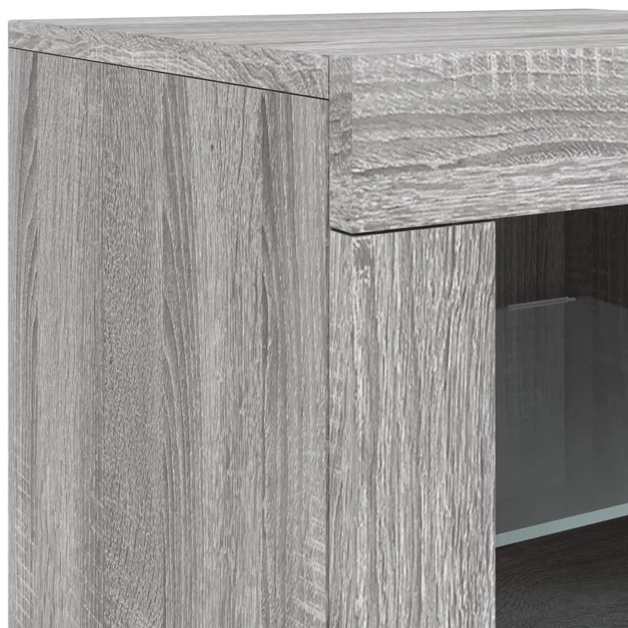 Buffet avec lumières LED sonoma gris 181,5x37x67 cm - 10