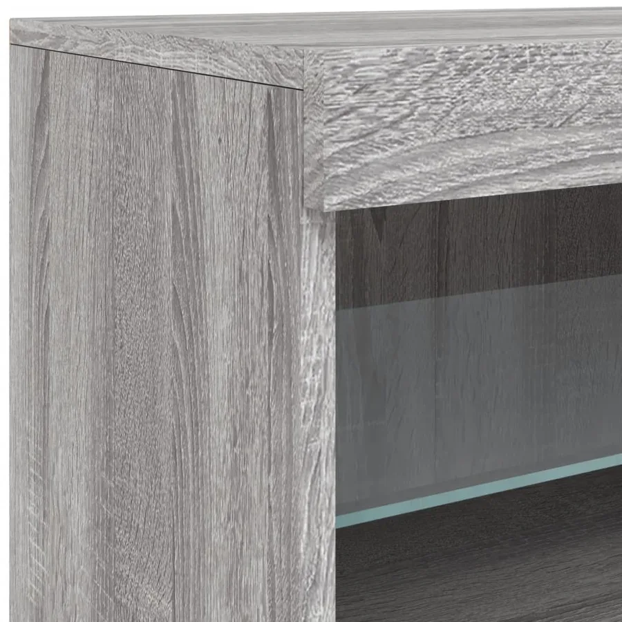 Buffet avec lumières LED sonoma gris 181,5x37x67 cm - 12