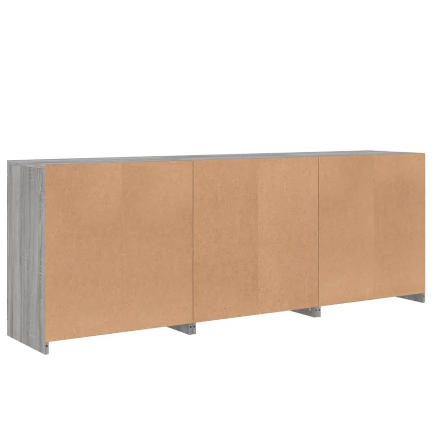 Buffet avec lumières LED sonoma gris 181,5x37x67 cm - 8