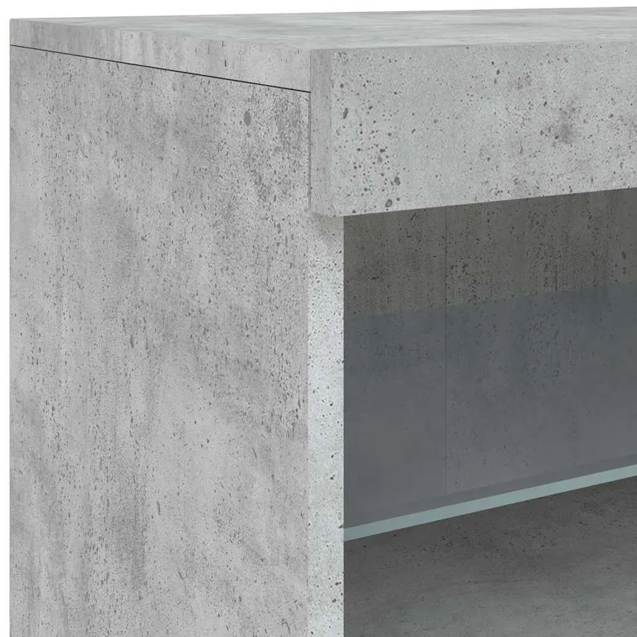 Buffet avec lumières LED gris béton 181,5x37x67 cm - 12