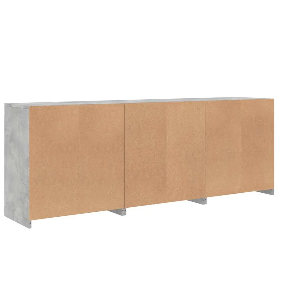 Buffet avec lumières LED gris béton 181,5x37x67 cm - 8