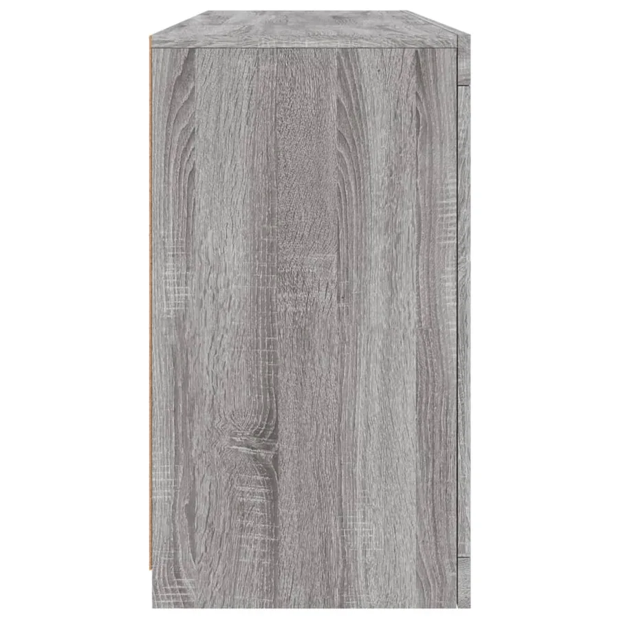 Buffet avec lumières LED sonoma gris 142,5x37x67 cm - 7