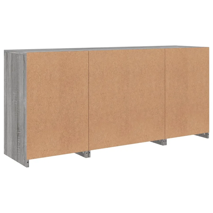 Buffet avec lumières LED sonoma gris 142,5x37x67 cm - 8