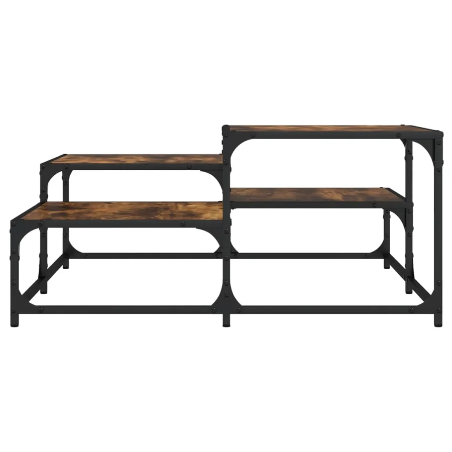Table basse chêne fumé 87,5x87,5x40cm bois d'ingénierie - 4
