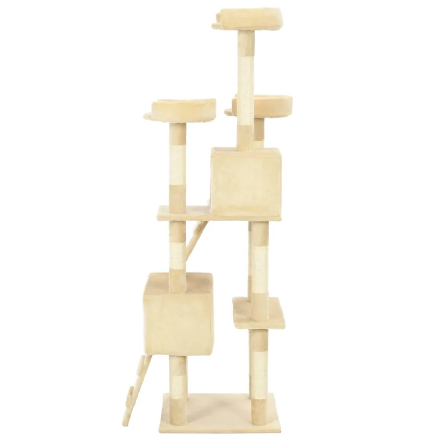 Arbre à chat avec griffoirs en sisal 170 cm Beige - 4