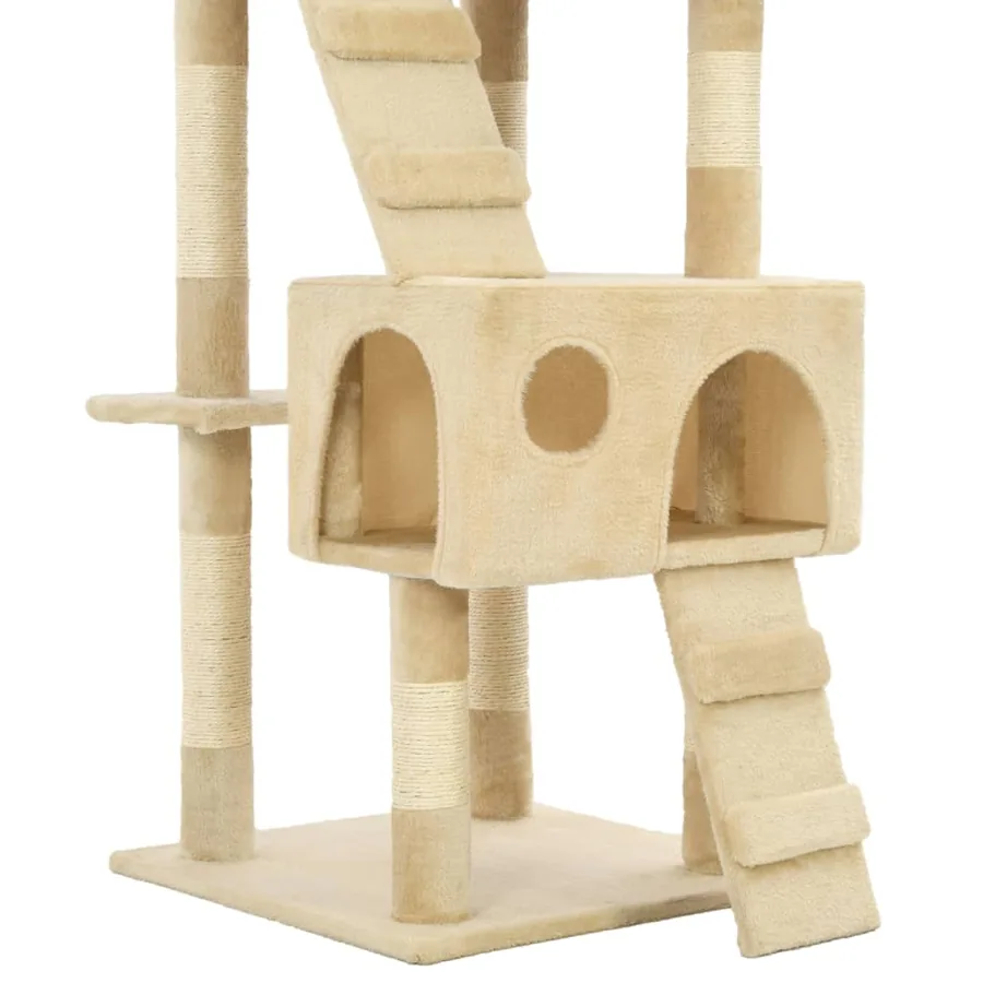Arbre à chat avec griffoirs en sisal 170 cm Beige - 6