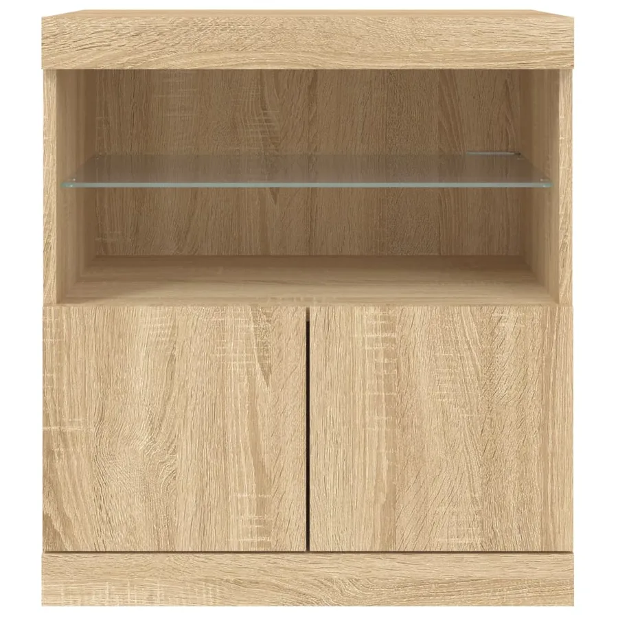Buffet avec lumières LED chêne sonoma 60x37x67 cm - 6