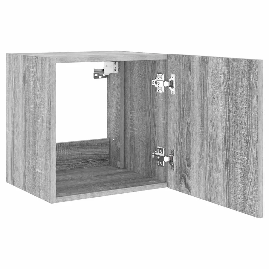 Meubles TV muraux et lumières LED 2pcs sonoma gris 40,5x35x40cm - 9