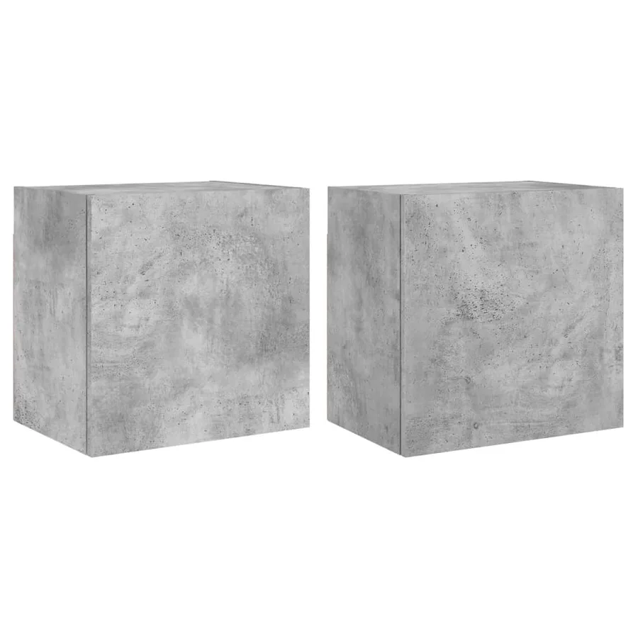Meubles TV muraux 2 pcs gris béton 40,5x30x40cm bois ingénierie - 2