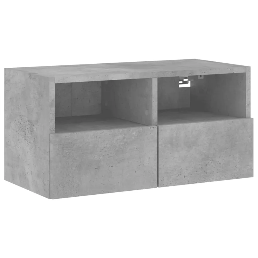 Unités murales TV 4 pcs gris béton bois d'ingénierie - 7
