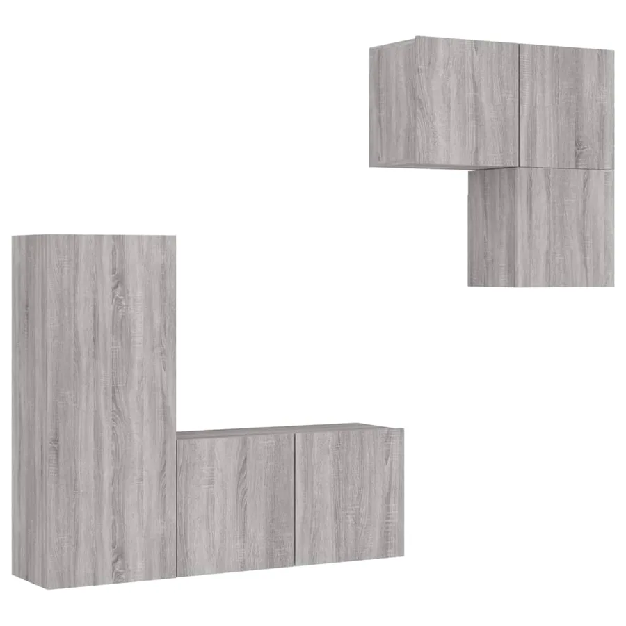 Unités murales TV 4 pcs sonoma gris bois d'ingénierie - 2