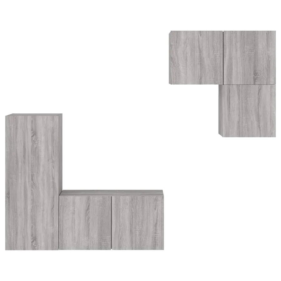 Unités murales TV 4 pcs sonoma gris bois d'ingénierie - 5