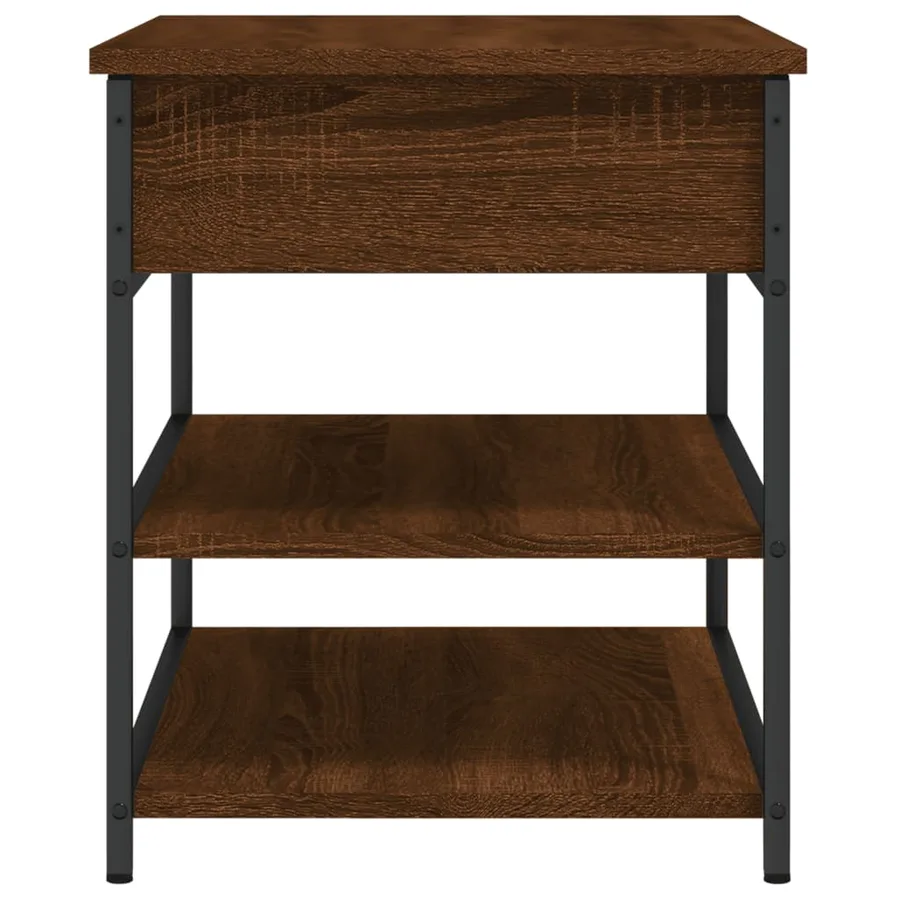 Banc à chaussures chêne marron 70x42,5x50 cm bois d'ingénierie - 8