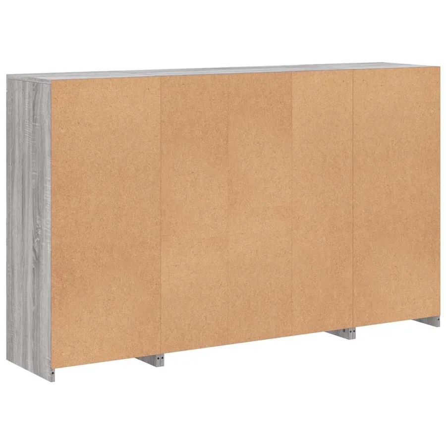 Buffets avec lumières LED 3 pcs sonoma gris bois d'ingénierie - 10