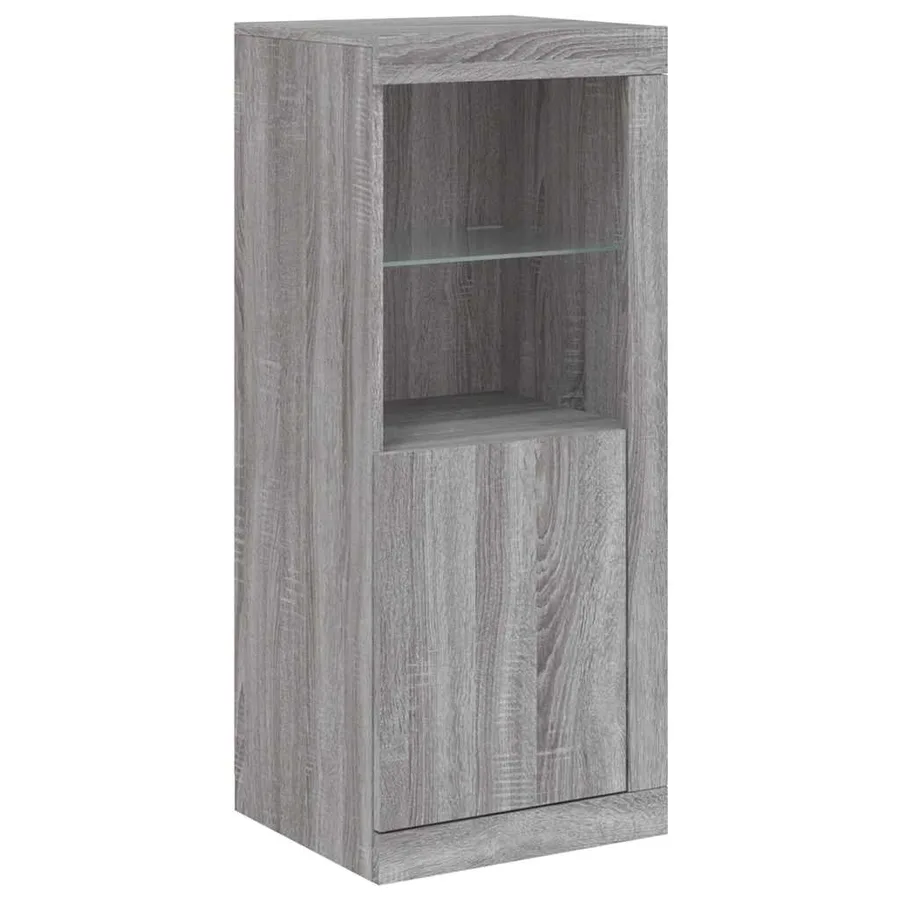 Buffets avec lumières LED 3 pcs sonoma gris bois d'ingénierie - 7