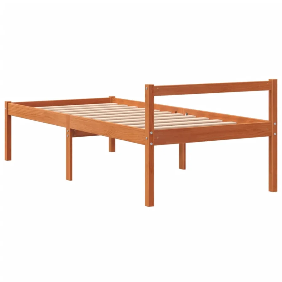 Lit pour personne âgée sans matelas 75x190 cm bois pin massif - 6