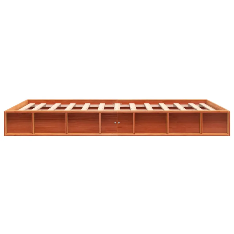 Cadre de lit sans matelas cire marron 120x190cm bois pin massif - 5