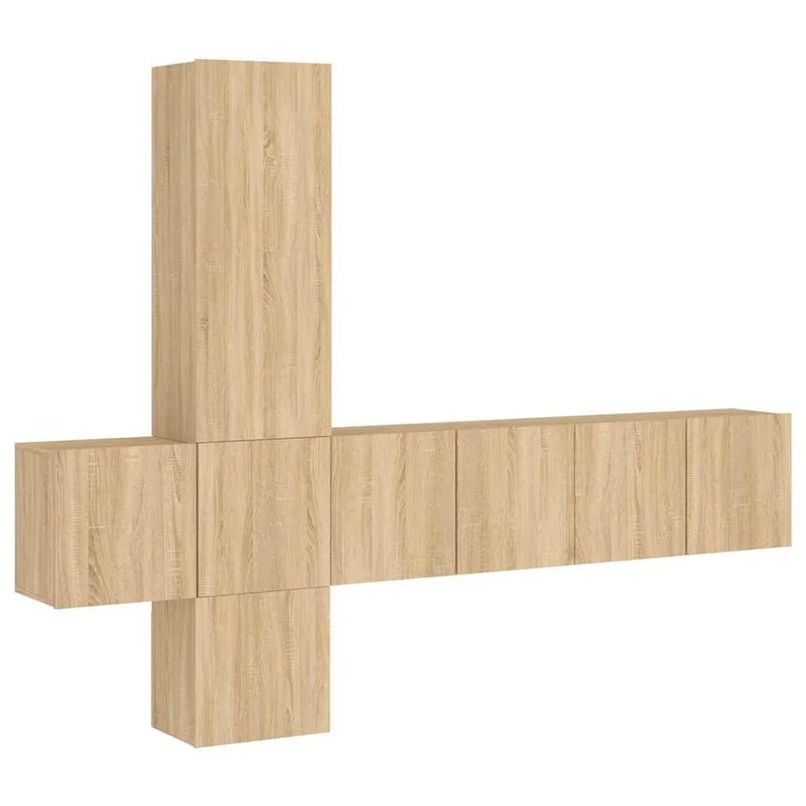 Unités murales TV 5 pcs chêne sonoma bois d'ingénierie - 2