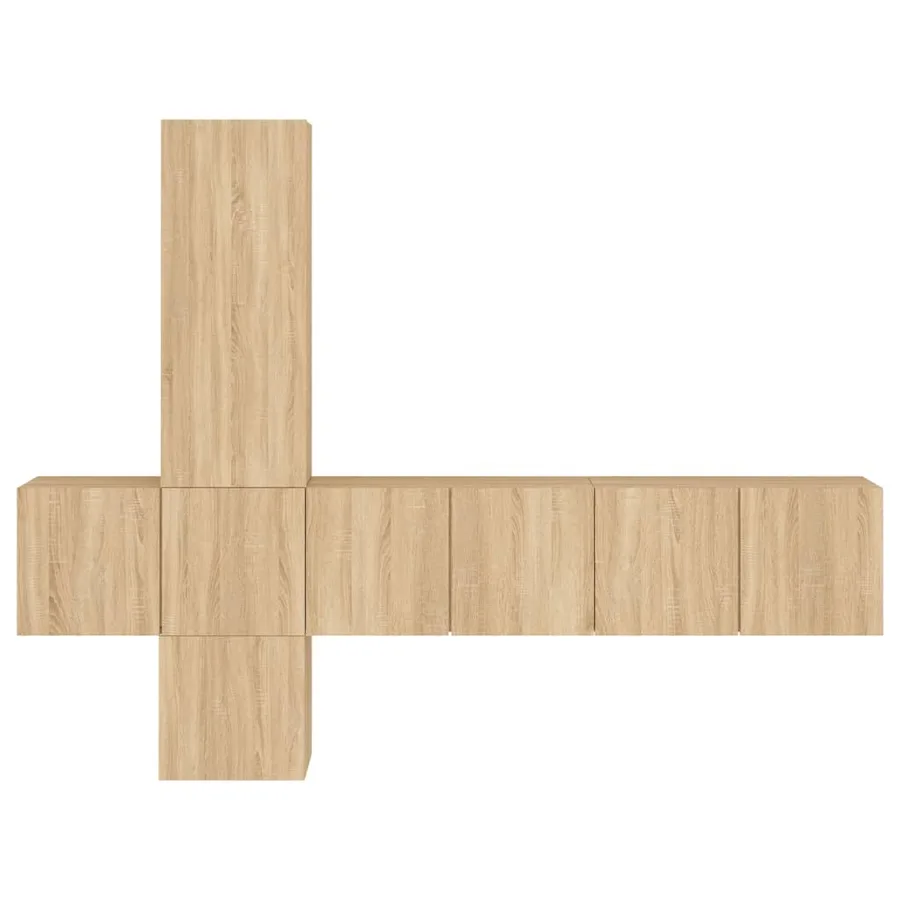 Unités murales TV 5 pcs chêne sonoma bois d'ingénierie - 5