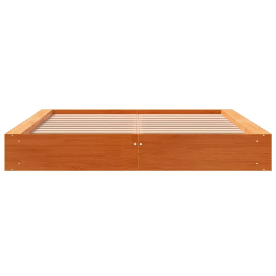 Cadre de lit sans matelas cire marron 120x200cm bois pin massif - 4